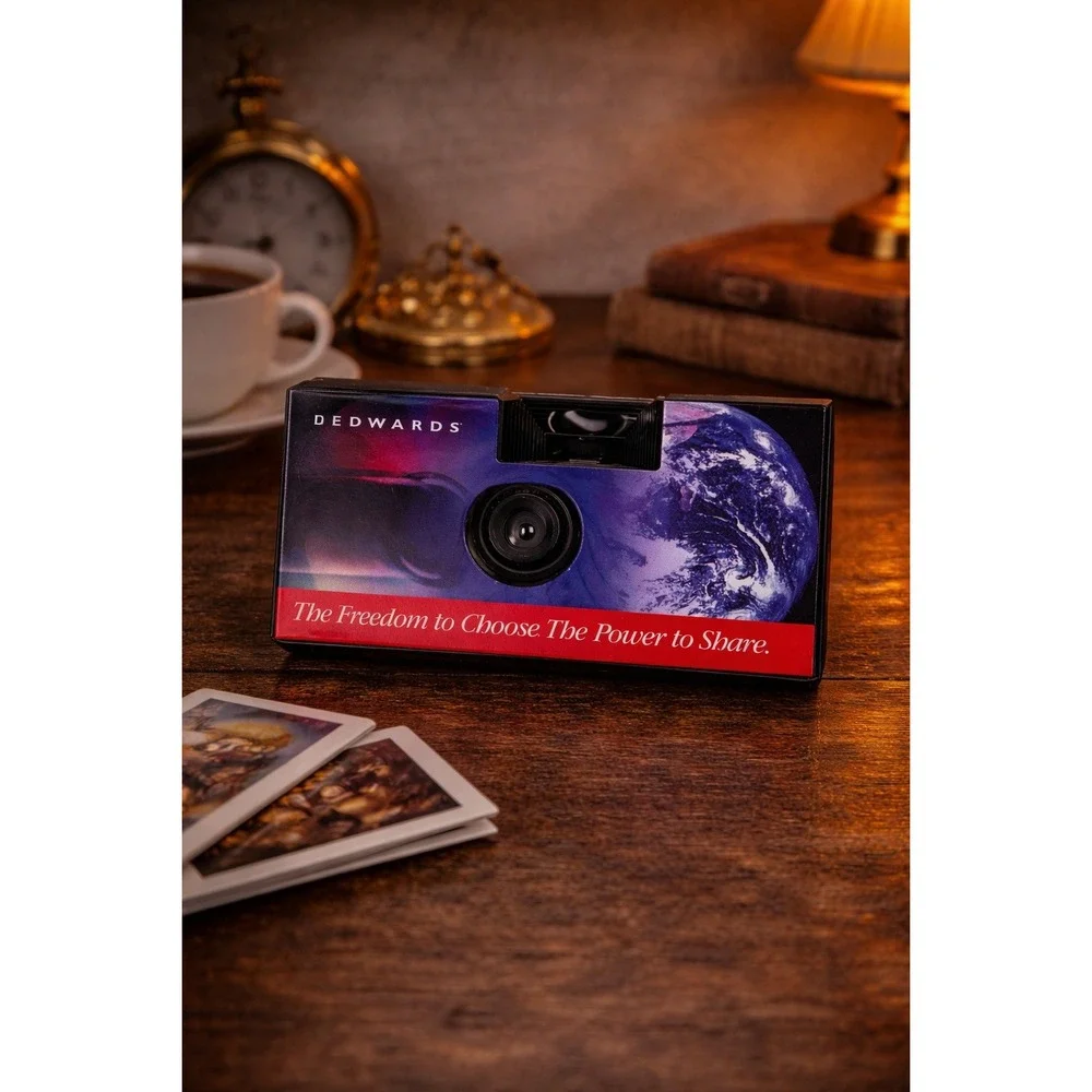 Vintage NEW Disposable Camera Space Earth Graphic Sealed Promo 35mm‎ JD Edwards